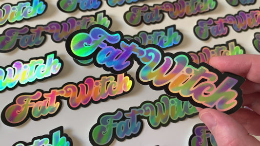 "Fat Witch" Holographic Sticker