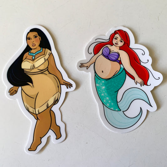 Thicc Disney Princess Vinyl Stickers