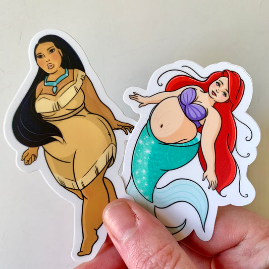 Thicc Disney Princess Vinyl Stickers