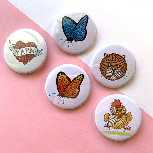 Yarn Lovers Pinback Badges