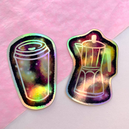 Holographic Coffee Stickers