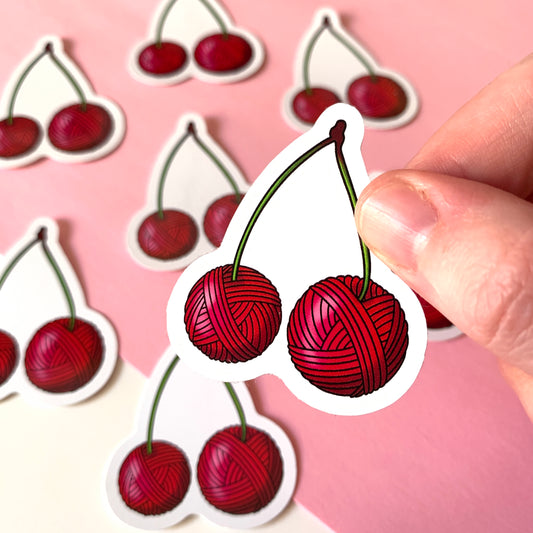 Cherry Yarn Vinyl Sticker