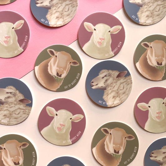 Wooly Sheep Vinyl Stickers