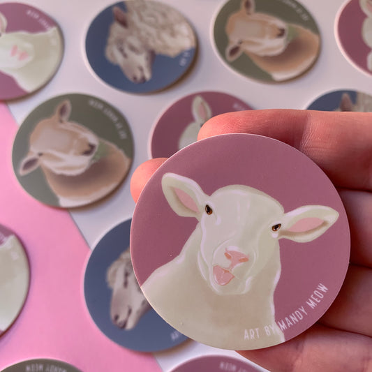 Wooly Sheep Vinyl Stickers