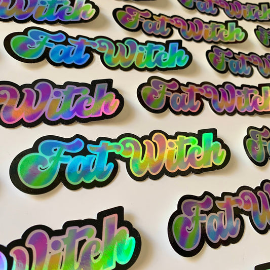 "Fat Witch" Holographic Sticker